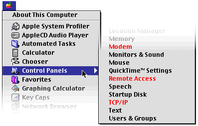 Apple Menu::Control Panels