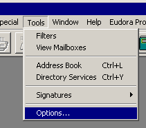 Eudora Tools Menu